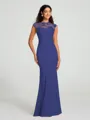 Trumpet/Mermaid High Neck Floor-Length Sleeveless Stretch Crepe Bridesmaid Dress