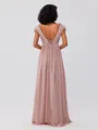 A-Line/Princess Chiffon Ruffles V-neck Sleeveless Sweep/Brush Train Bridesmaid Dresses