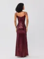 Sheath/Column Sequins Ruched Spaghetti Straps Sleeveless Floor-Length Bridesmaid Dresses
