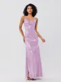 Sheath/Column Sequins Ruched Spaghetti Straps Sleeveless Floor-Length Bridesmaid Dresses