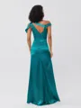 Sheath/Column Charmeuse Ruched One-Shoulder Sleeveless Floor-Length Bridesmaid Dresses