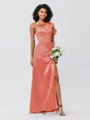 Sheath/Column Charmeuse Ruched One-Shoulder Sleeveless Floor-Length Bridesmaid Dresses