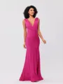 A-Line/Princess Chiffon Applique Square Sleeveless Floor-Length Bridesmaid Dresses