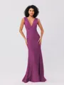 A-Line/Princess Chiffon Applique Square Sleeveless Floor-Length Bridesmaid Dresses