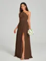 A-Line/Princess One-Shoulder Floor-Length Sleeveless Jersey Bridesmaid Dress