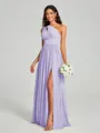 A-Line/Princess One-Shoulder Floor-Length Sleeveless Jersey Bridesmaid Dress