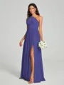 A-Line/Princess One-Shoulder Floor-Length Sleeveless Jersey Bridesmaid Dress