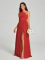 A-Line/Princess One-Shoulder Floor-Length Sleeveless Jersey Bridesmaid Dress