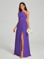 A-Line/Princess One-Shoulder Floor-Length Sleeveless Jersey Bridesmaid Dress