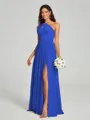A-Line/Princess One-Shoulder Floor-Length Sleeveless Jersey Bridesmaid Dress