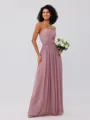 A-Line/Princess Chiffon Ruffles Strapless Sleeveless Floor-Length Bridesmaid Dresses