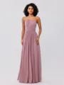 A-Line/Princess Chiffon Ruffles Strapless Sleeveless Floor-Length Bridesmaid Dresses