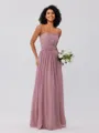 A-Line/Princess Chiffon Ruffles Strapless Sleeveless Floor-Length Bridesmaid Dresses