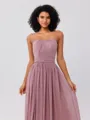 A-Line/Princess Chiffon Ruffles Strapless Sleeveless Floor-Length Bridesmaid Dresses