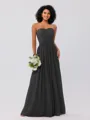 A-Line/Princess Chiffon Ruffles Strapless Sleeveless Floor-Length Bridesmaid Dresses