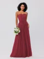 A-Line/Princess Chiffon Ruffles Strapless Sleeveless Floor-Length Bridesmaid Dresses