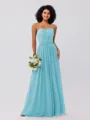 A-Line/Princess Chiffon Ruffles Strapless Sleeveless Floor-Length Bridesmaid Dresses