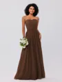 A-Line/Princess Chiffon Ruffles Strapless Sleeveless Floor-Length Bridesmaid Dresses