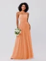 A-Line/Princess Chiffon Ruffles Strapless Sleeveless Floor-Length Bridesmaid Dresses