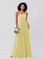 A-Line/Princess Chiffon Ruffles Strapless Sleeveless Floor-Length Bridesmaid Dresses