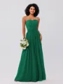 A-Line/Princess Chiffon Ruffles Strapless Sleeveless Floor-Length Bridesmaid Dresses