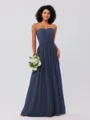 A-Line/Princess Chiffon Ruffles Strapless Sleeveless Floor-Length Bridesmaid Dresses
