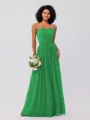 A-Line/Princess Chiffon Ruffles Strapless Sleeveless Floor-Length Bridesmaid Dresses