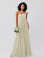 A-Line/Princess Chiffon Ruffles Strapless Sleeveless Floor-Length Bridesmaid Dresses