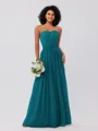 A-Line/Princess Chiffon Ruffles Strapless Sleeveless Floor-Length Bridesmaid Dresses