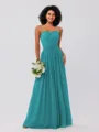 A-Line/Princess Chiffon Ruffles Strapless Sleeveless Floor-Length Bridesmaid Dresses