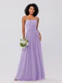 A-Line/Princess Chiffon Ruffles Strapless Sleeveless Floor-Length Bridesmaid Dresses