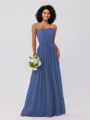 A-Line/Princess Chiffon Ruffles Strapless Sleeveless Floor-Length Bridesmaid Dresses