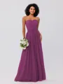 A-Line/Princess Chiffon Ruffles Strapless Sleeveless Floor-Length Bridesmaid Dresses