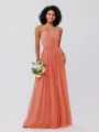 A-Line/Princess Chiffon Ruffles Strapless Sleeveless Floor-Length Bridesmaid Dresses