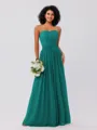 A-Line/Princess Chiffon Ruffles Strapless Sleeveless Floor-Length Bridesmaid Dresses
