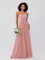 A-Line/Princess Chiffon Ruffles Strapless Sleeveless Floor-Length Bridesmaid Dresses