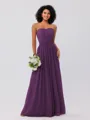 A-Line/Princess Chiffon Ruffles Strapless Sleeveless Floor-Length Bridesmaid Dresses