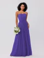 A-Line/Princess Chiffon Ruffles Strapless Sleeveless Floor-Length Bridesmaid Dresses