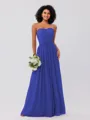 A-Line/Princess Chiffon Ruffles Strapless Sleeveless Floor-Length Bridesmaid Dresses