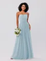 A-Line/Princess Chiffon Ruffles Strapless Sleeveless Floor-Length Bridesmaid Dresses