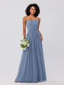 A-Line/Princess Chiffon Ruffles Strapless Sleeveless Floor-Length Bridesmaid Dresses