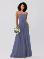 A-Line/Princess Chiffon Ruffles Strapless Sleeveless Floor-Length Bridesmaid Dresses