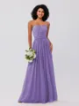 A-Line/Princess Chiffon Ruffles Strapless Sleeveless Floor-Length Bridesmaid Dresses