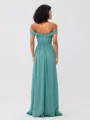 A-Line/Princess Chiffon Ruched Off-the-Shoulder Sleeveless Floor-Length Bridesmaid Dresses