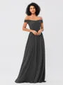 A-Line/Princess Chiffon Ruched Off-the-Shoulder Sleeveless Floor-Length Bridesmaid Dresses