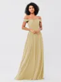 A-Line/Princess Chiffon Ruched Off-the-Shoulder Sleeveless Floor-Length Bridesmaid Dresses