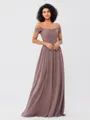 A-Line/Princess Chiffon Ruched Off-the-Shoulder Sleeveless Floor-Length Bridesmaid Dresses