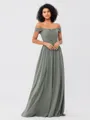 A-Line/Princess Chiffon Ruched Off-the-Shoulder Sleeveless Floor-Length Bridesmaid Dresses
