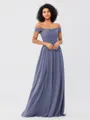 A-Line/Princess Chiffon Ruched Off-the-Shoulder Sleeveless Floor-Length Bridesmaid Dresses