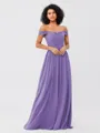 A-Line/Princess Chiffon Ruched Off-the-Shoulder Sleeveless Floor-Length Bridesmaid Dresses